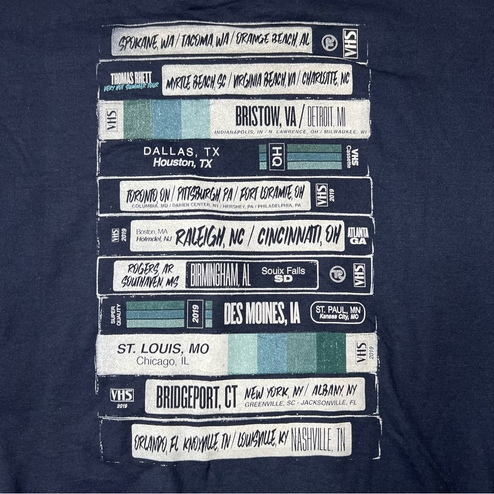 NWOT Thomas Rhett Official VHS-19 Tour Graphic Sweatshirt Navy Unisex 2XL - Picture 3 of 7
